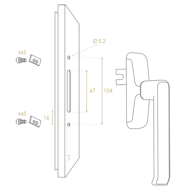 Ararat Aluminium Window Handle
