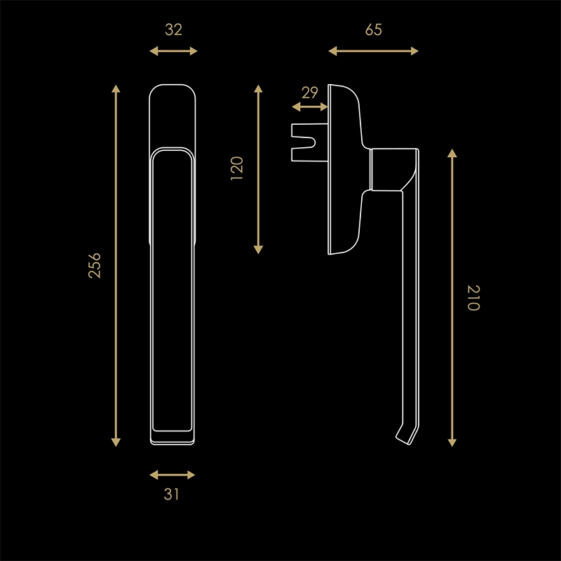Ararat Aluminium Window Handle
